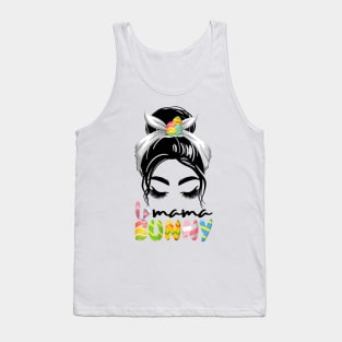 Mama Bunny Messy Bun Happy Easter Tank Top